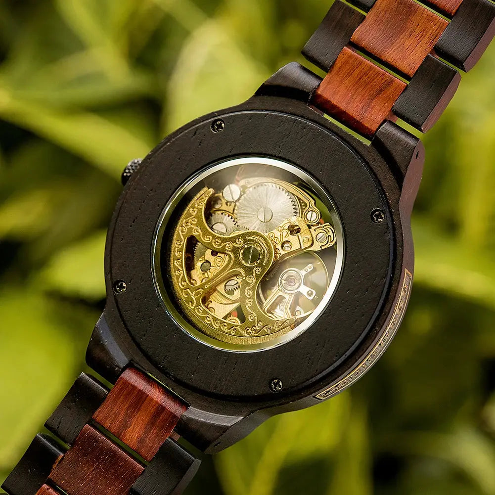 Luxury Wooden Mechanical Watches for Men – Premium Automatic Timepiece with Oversized Dial - Inspirational Watches