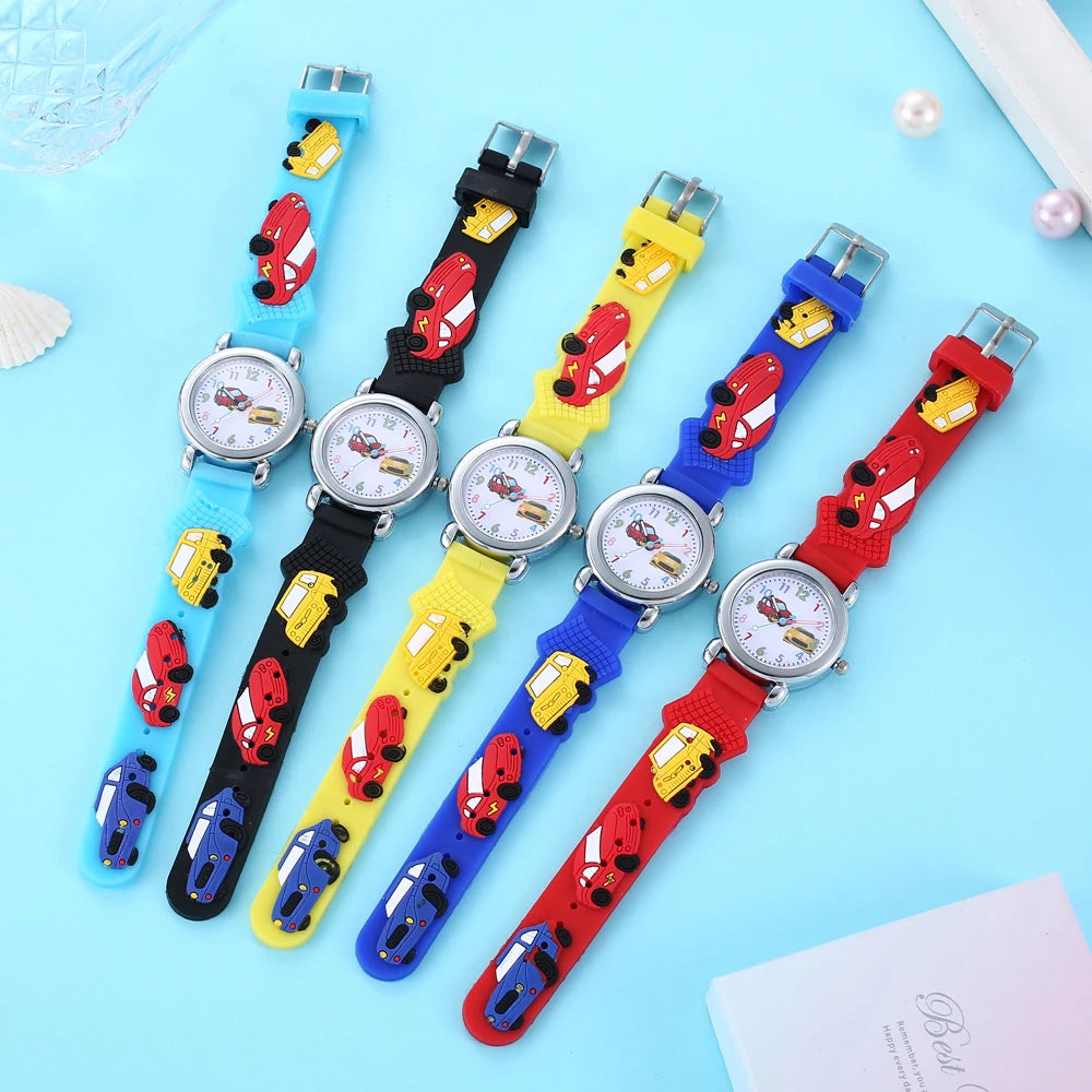 Cute Silicone Car Pattern Kids Watch Inspirational Watches