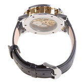 Mens Mechanical Watch Black Leather Gold Skeleton Sport Wristwatch Cool Relogio Inspirational Watches