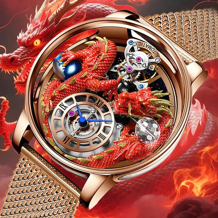 Celestial Three Dimensional Dragon watch Inspirational Watches