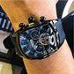 Reef Tiger 316L Stainless Steel Wine Barrel Automatic Watch Fashion Mulitfunction Tourbillon Mechanical Watches for Men RGA3069 Inspirational Watches