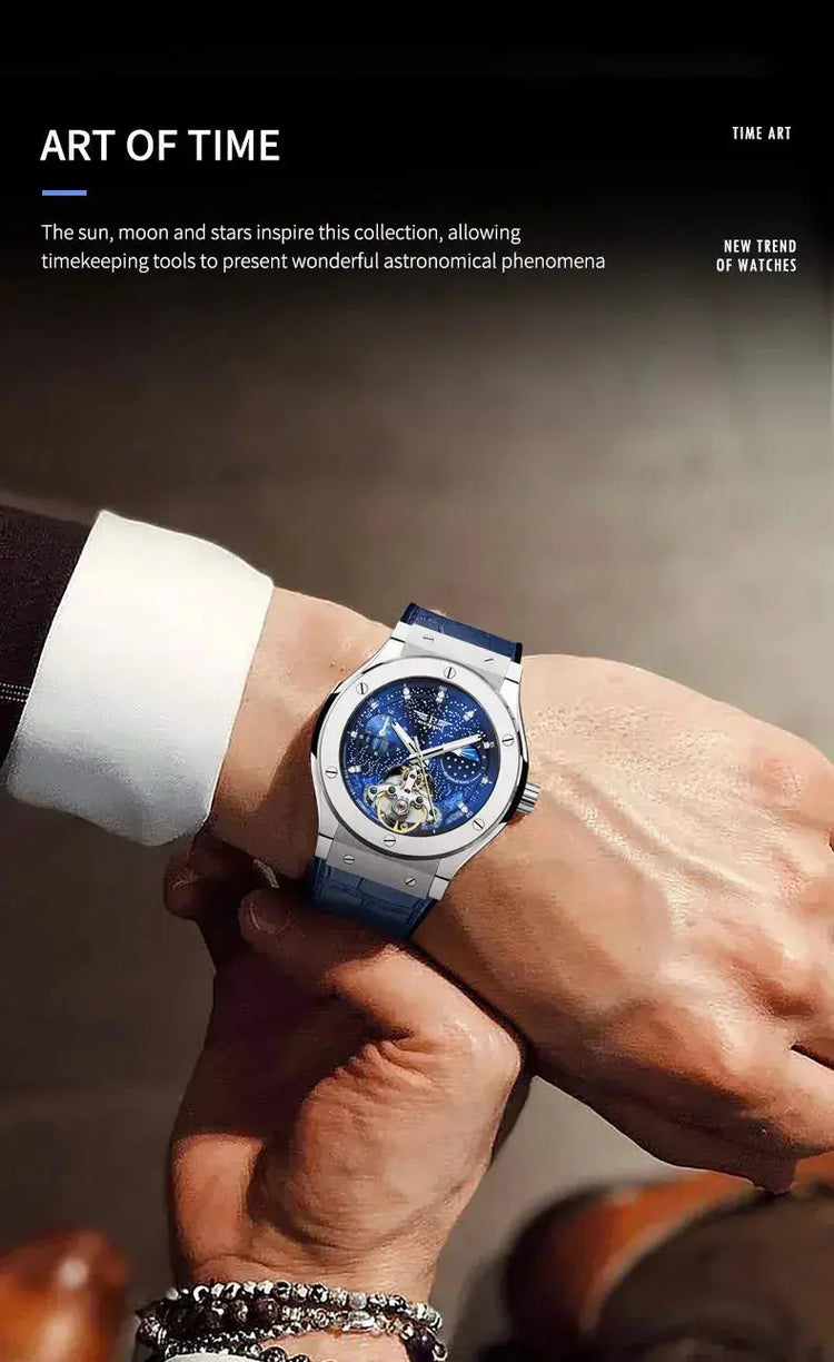 Moon Phase Automatic Luxury Fashion Business Watch Inspirational Watches