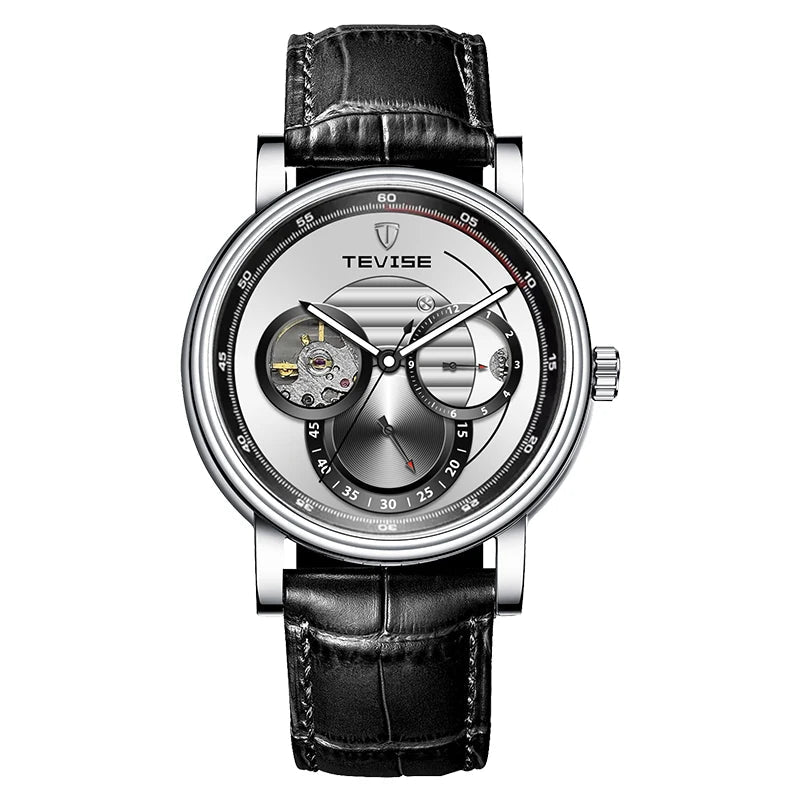 Automatic Mechanical Skeleton Watch Leather Strap Inspirational Watches
