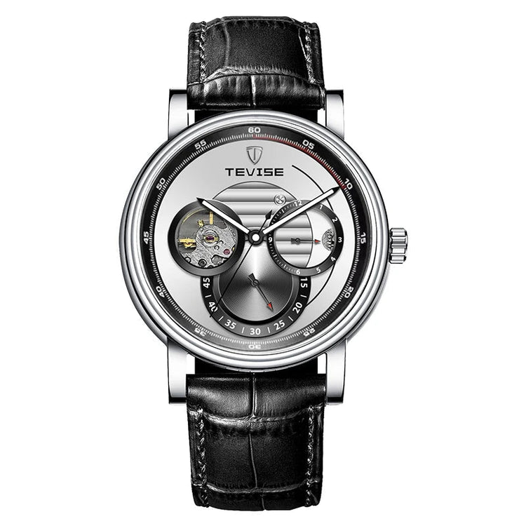 Automatic Mechanical Skeleton Watch Leather Strap Inspirational Watches