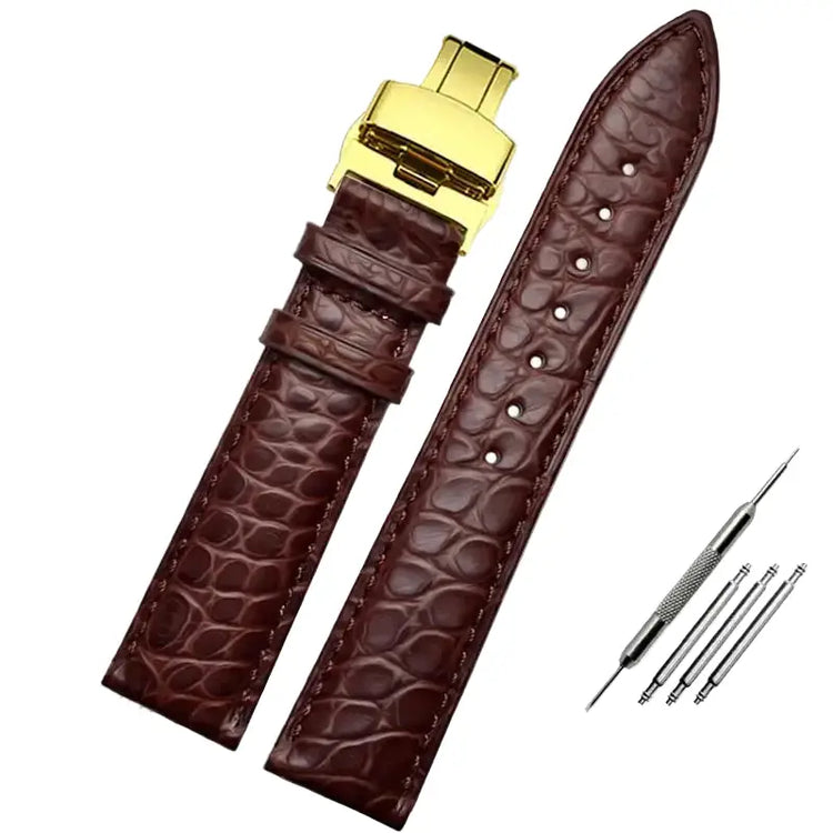 Premium Crocodile-Pattern Leather Watch Strap