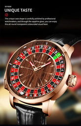 Wood Grain Mechanical Button Gambling Table Game Roulette - Inspirational Watches