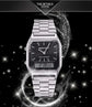 Stainless Steel LED Digital Dual Display Clock Waterproof Sports Watch Inspirational Watches