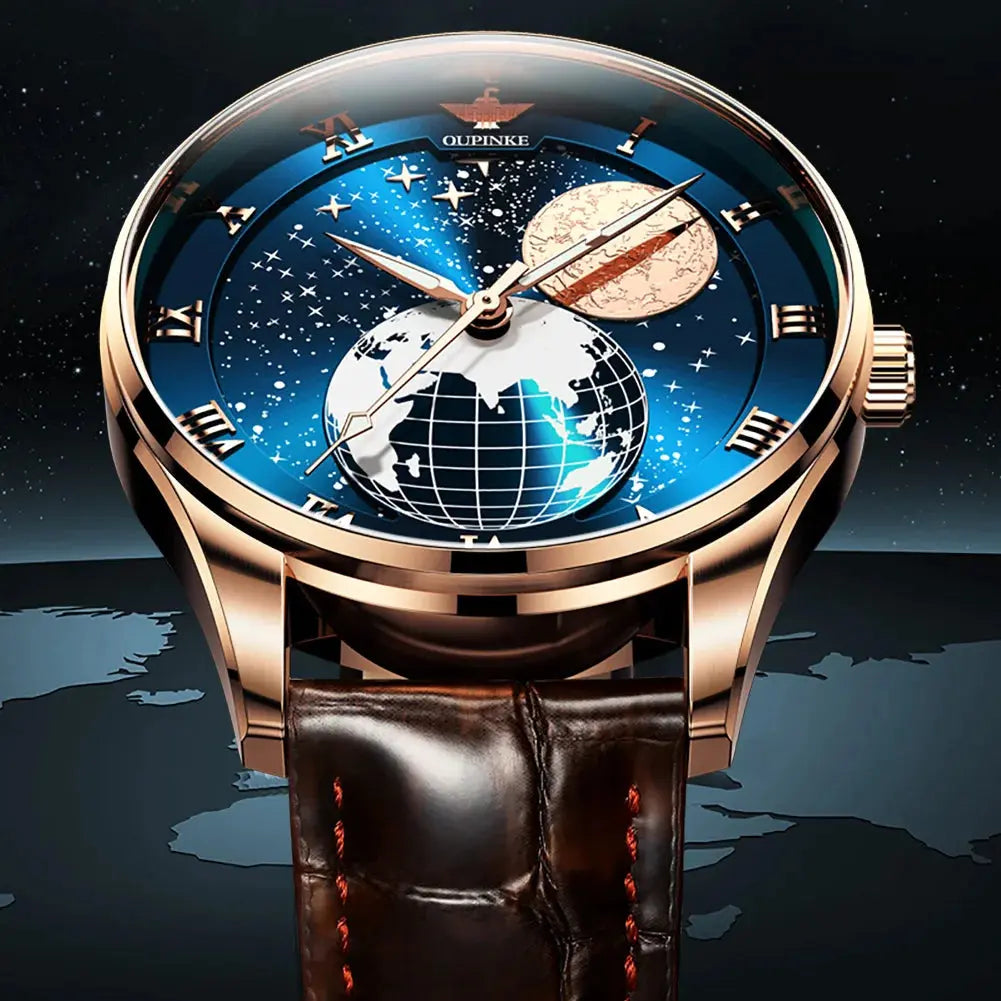 Moon Phase Starry Sky Japan Automatic Mechanical Wristwatch Inspirational Watches