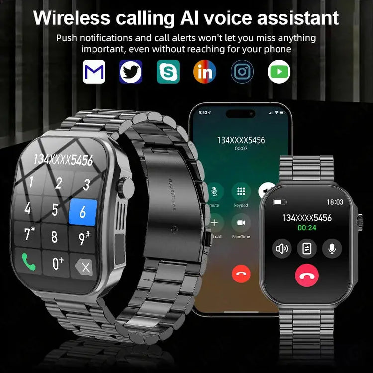 LIGE New 2.2-inch 3D Curved Screen Smart Watch With LED Light Thermometer Health Monitor Smartwatch BT Call Sports Fitness Watch Inspirational Watches