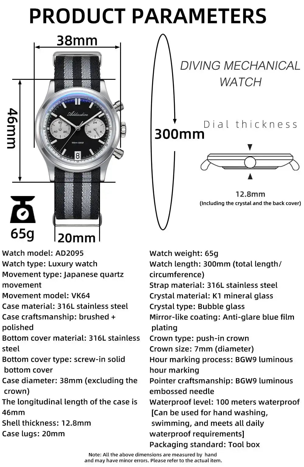 Multifunction Chronograph Luxury Watch For Men 100M Waterproof Inspirational Watches