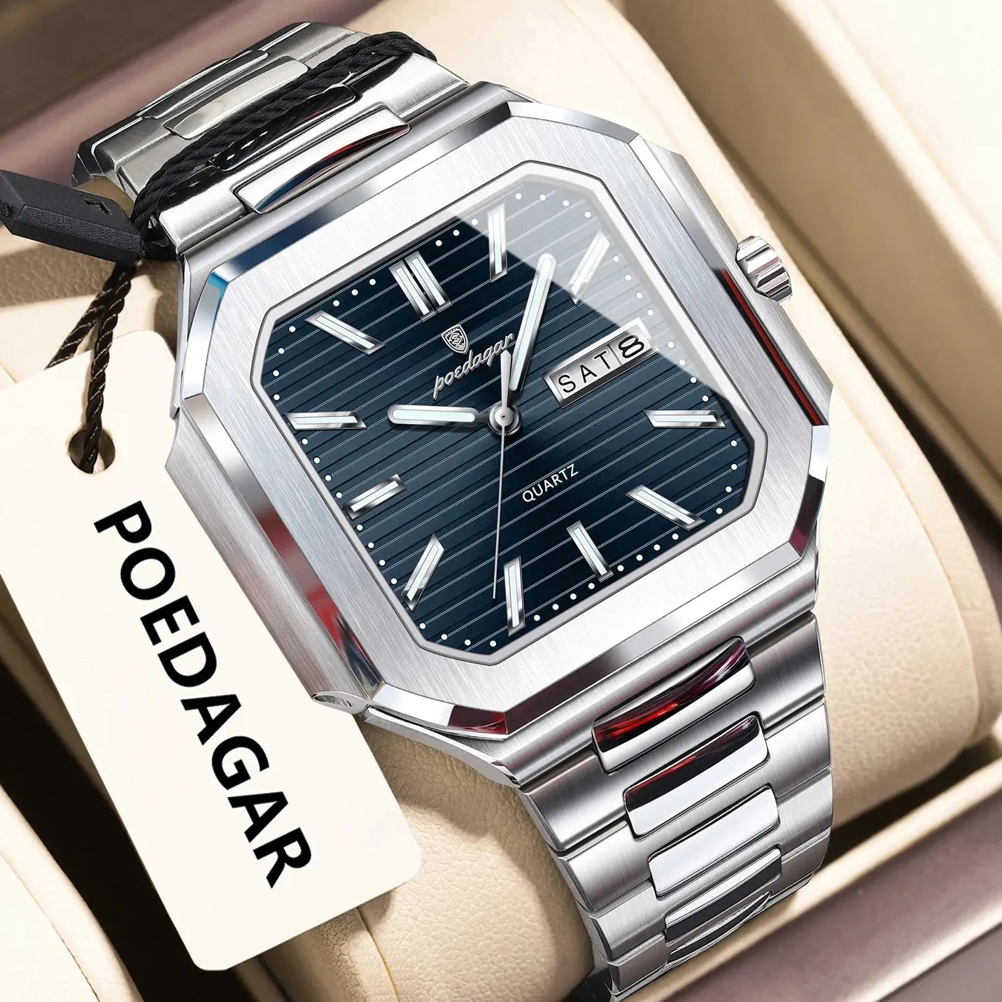 Square Fashion Man Waterproof Luminous Wristwatch Inspirational Watches