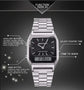 Stainless Steel LED Digital Dual Display Clock Waterproof Sports Watch Inspirational Watches