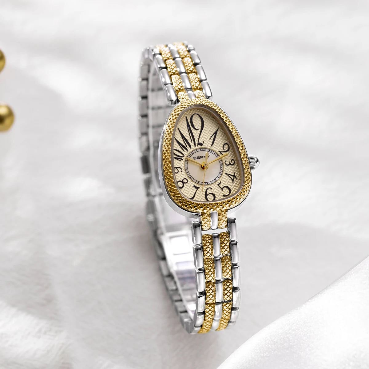 BERNY Snake-shaped Watch for Women Quartz Miyota 2035 Fashion Jewelry Bracelet Silver Gold Ladies Wristwatch Luxury Gift Watches Inspirational Watches