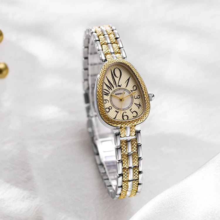 BERNY Snake-shaped Watch for Women Quartz Miyota 2035 Fashion Jewelry Bracelet Silver Gold Ladies Wristwatch Luxury Gift Watches Inspirational Watches