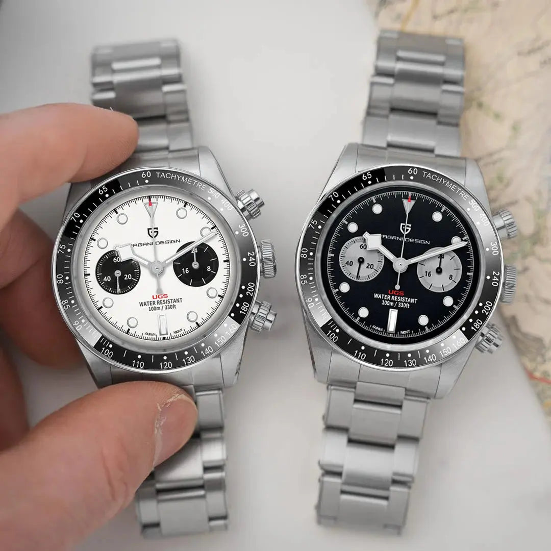 Panda Retro Sport Chronograph Luxury Quartz Watch For Men Sapphire mirror 10Bar Waterproof - Inspirational Watches