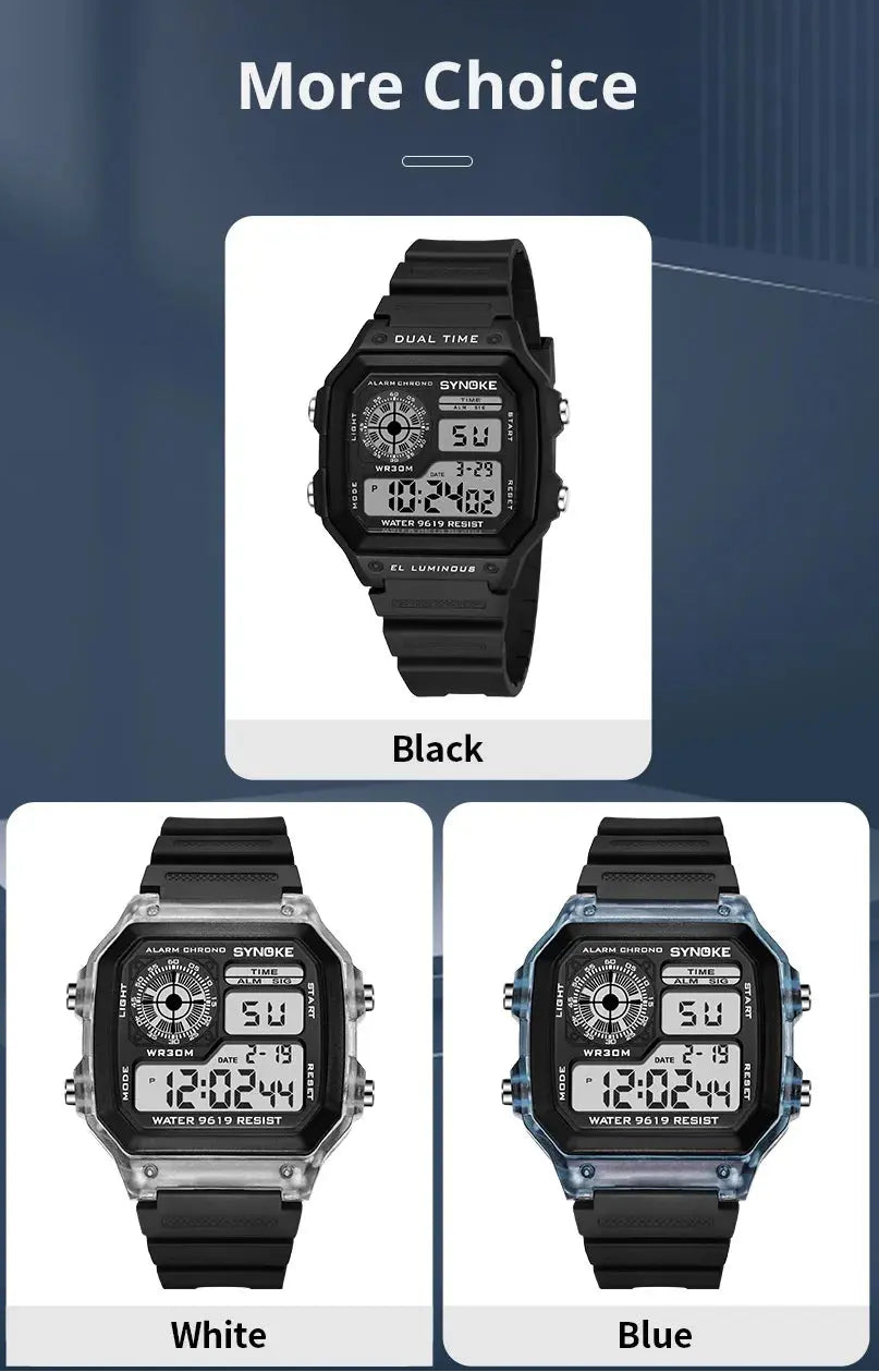 Digital Sports Luminous Multifunction Waterproof watch Inspirational Watches