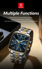 POEDAGAR Business Quartz Man Wristwatch Stainless Steel Waterproof Luminous Men Clock Chronograph Date Sport Men&