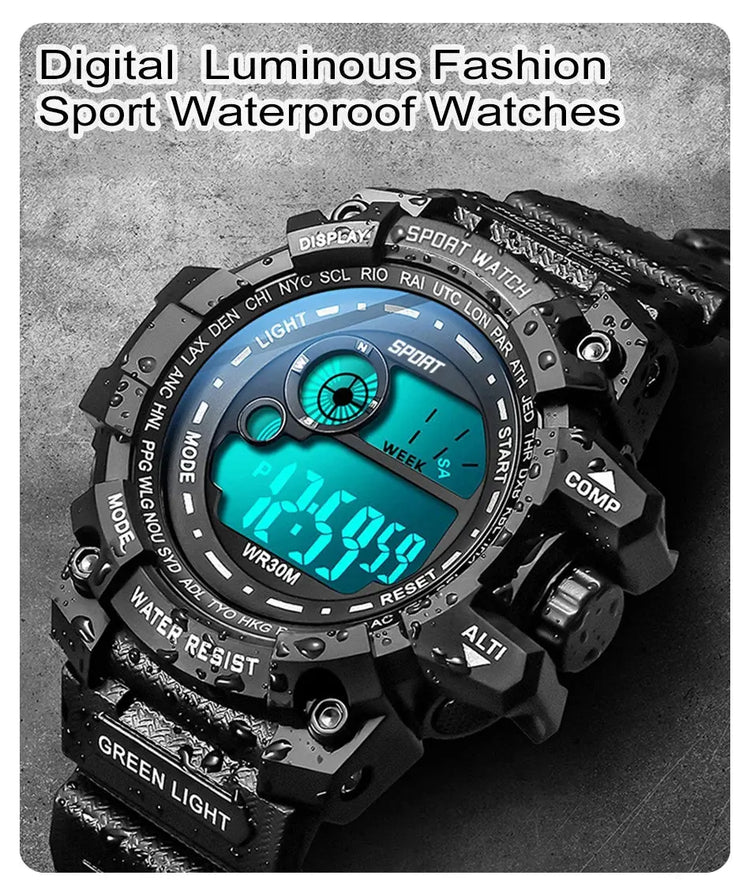 LED Digital Luminous Fashion Sport Waterproof Watches For Man Date Army Military Clock - Inspirational Watches