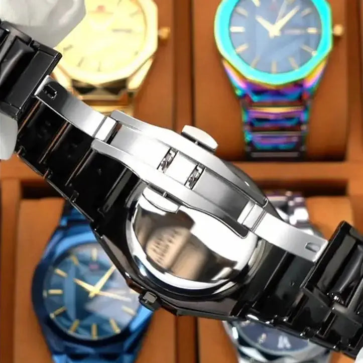 Geometric Stainless Steel Quartz Watch
