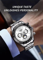 Automatic Watch with Ceramic Bezel Three Eyes Six Hands Waterproof Luminous - Inspirational Watches