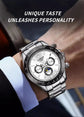 Automatic Watch with Ceramic Bezel Three Eyes Six Hands Waterproof Luminous - Inspirational Watches
