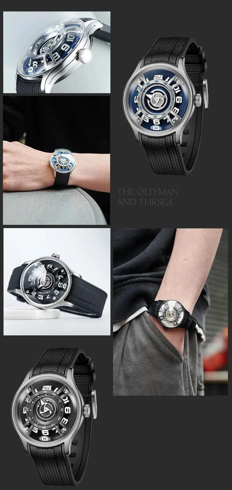 Curvature Engine Star Ship Automatic Super Luminous Blue Nightlight Automatic Inspirational Watches