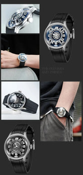Curvature Engine Star Ship Automatic Super Luminous Blue Nightlight Automatic Inspirational Watches