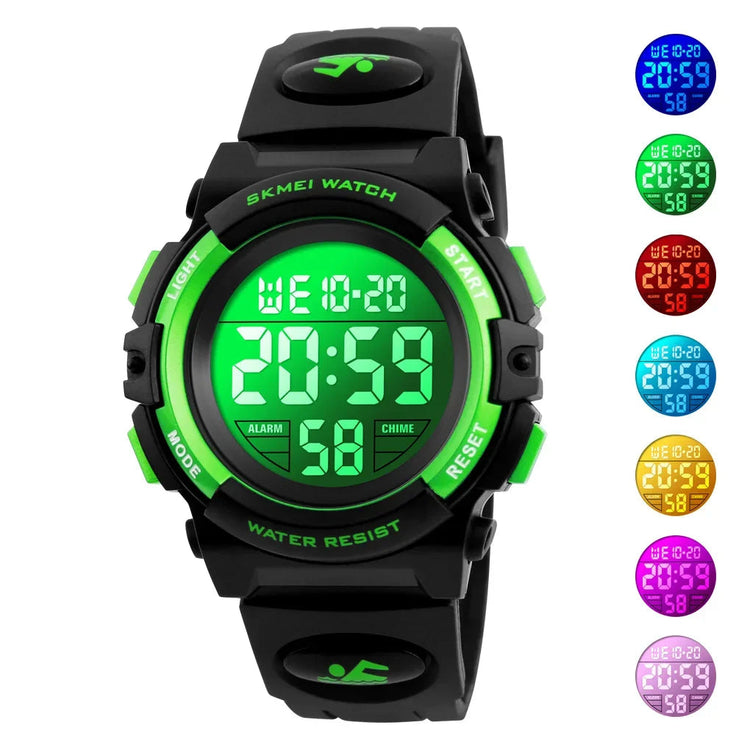 LED light Display Digital Alarm Clock 5Bar Waterproof Kids Sports Watch Inspirational Watches