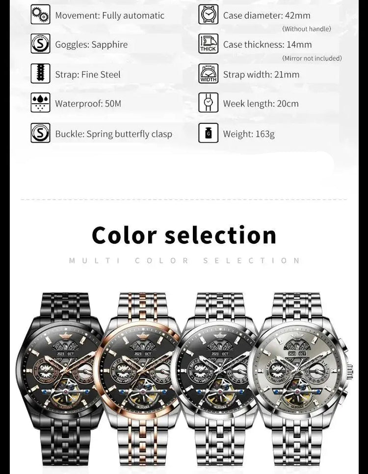 Automatic Luxury Waterproof Hollow Skeleton Watch - Inspirational Watches