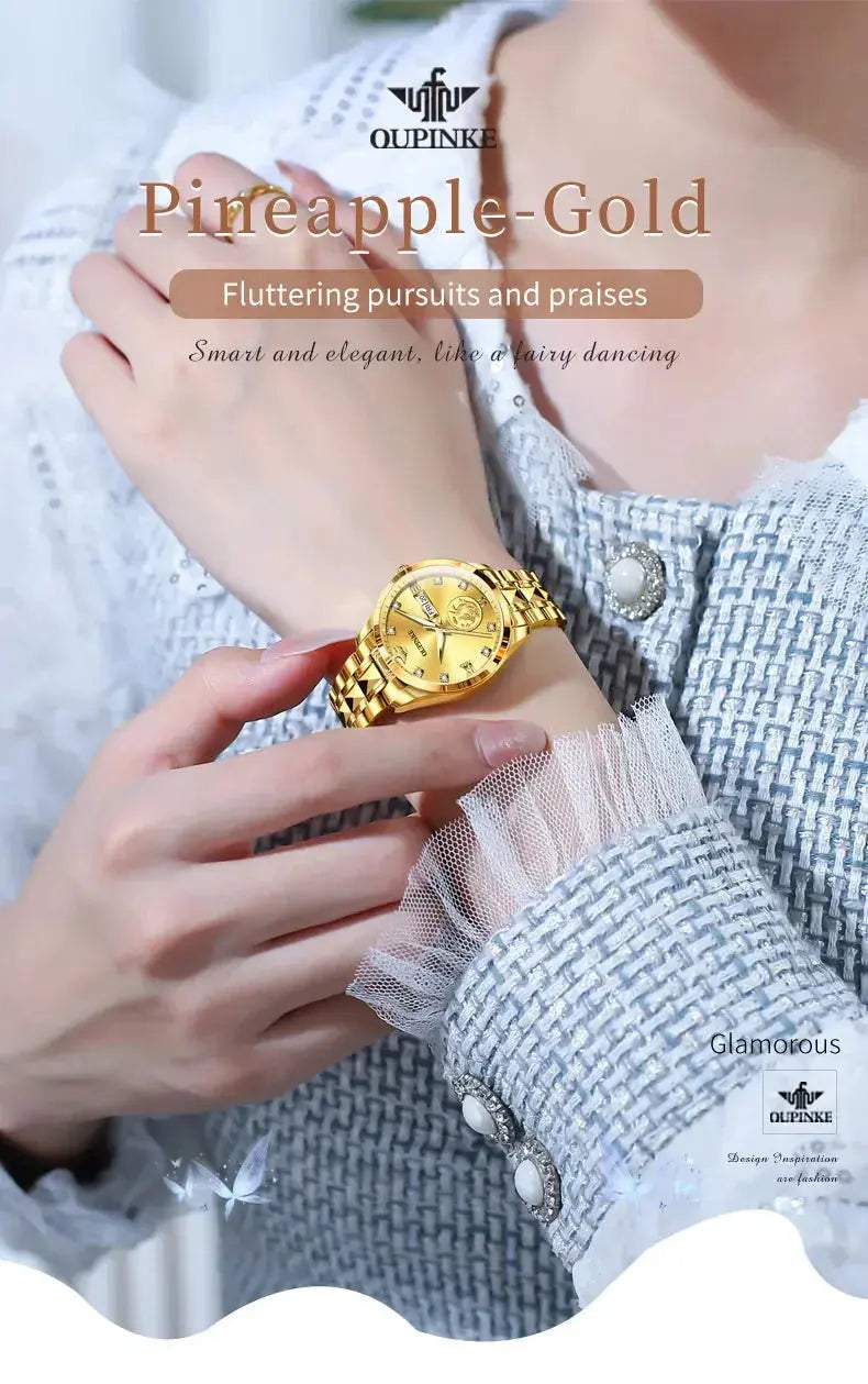Gold Phoenix Women Luxury Swiss Certified Automatic Mechanical Watch - Inspirational Watches