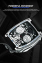 PINDU Men Automatic Watch 42mm Luxury Tonneau Mechanical Wristwatch Fashion Luminous 50M Waterproof Skeleton NH05 Inspirational Watches