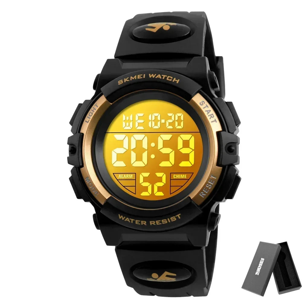 LED light Display Digital Alarm Clock 5Bar Waterproof Kids Sports Watch Inspirational Watches