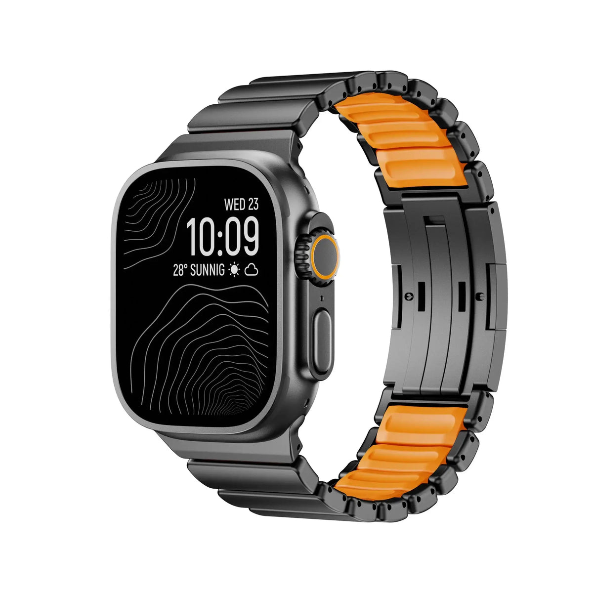 Titanium and Silicone Apple Watch Strap