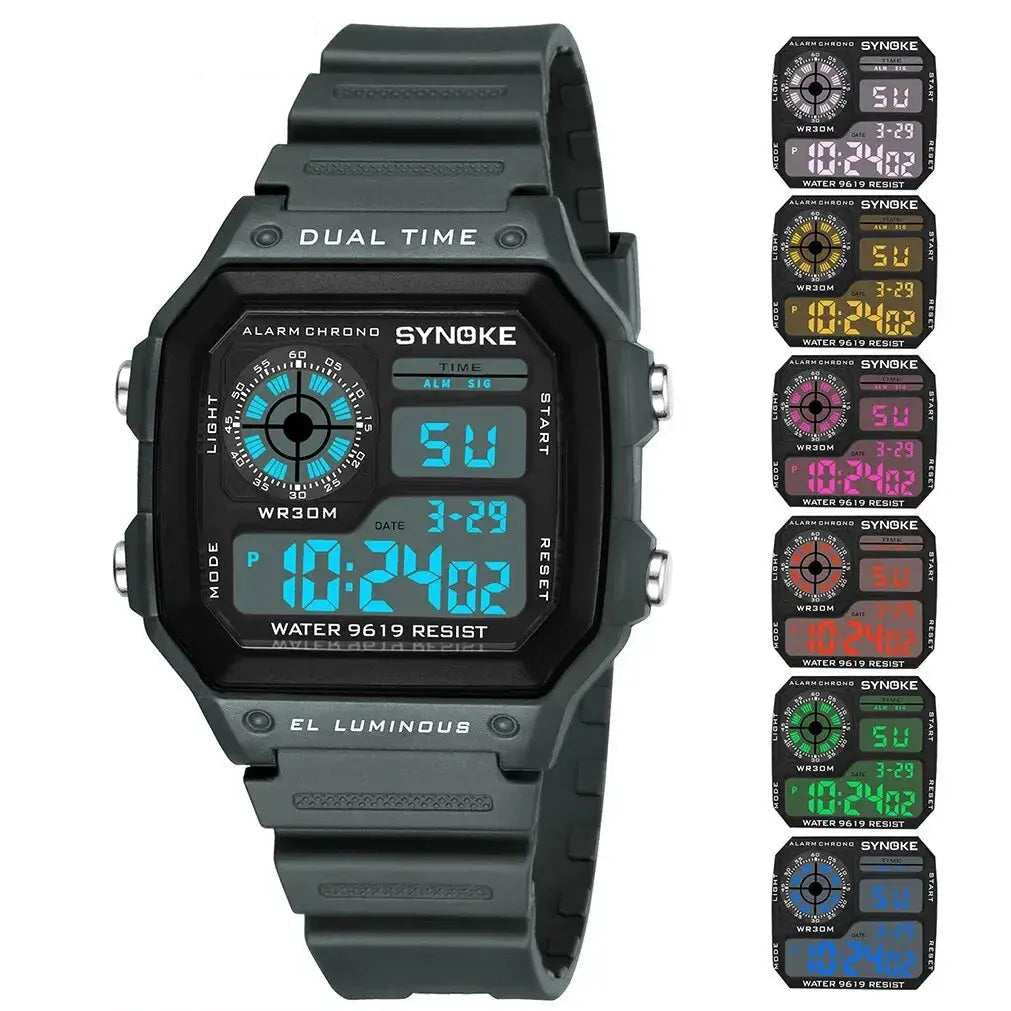 Digital Sports Luminous Multifunction Waterproof watch Inspirational Watches
