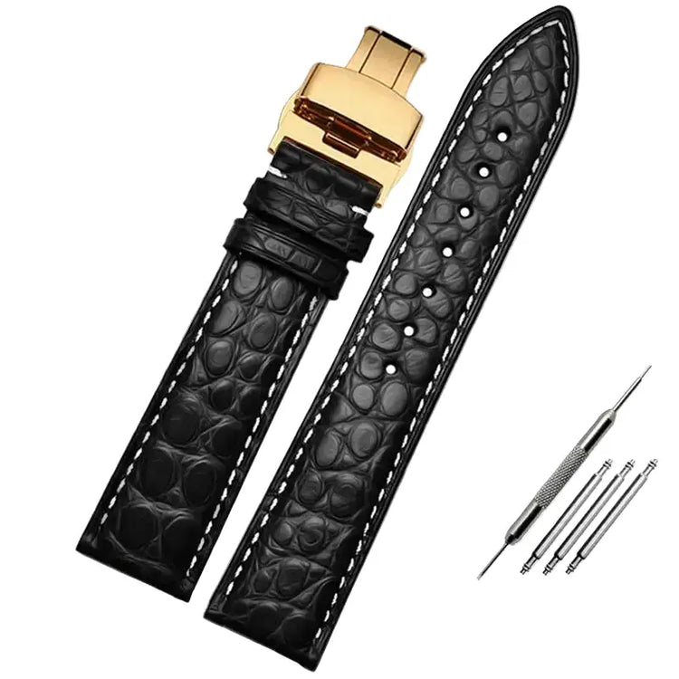 Premium Crocodile-Pattern Leather Watch Strap