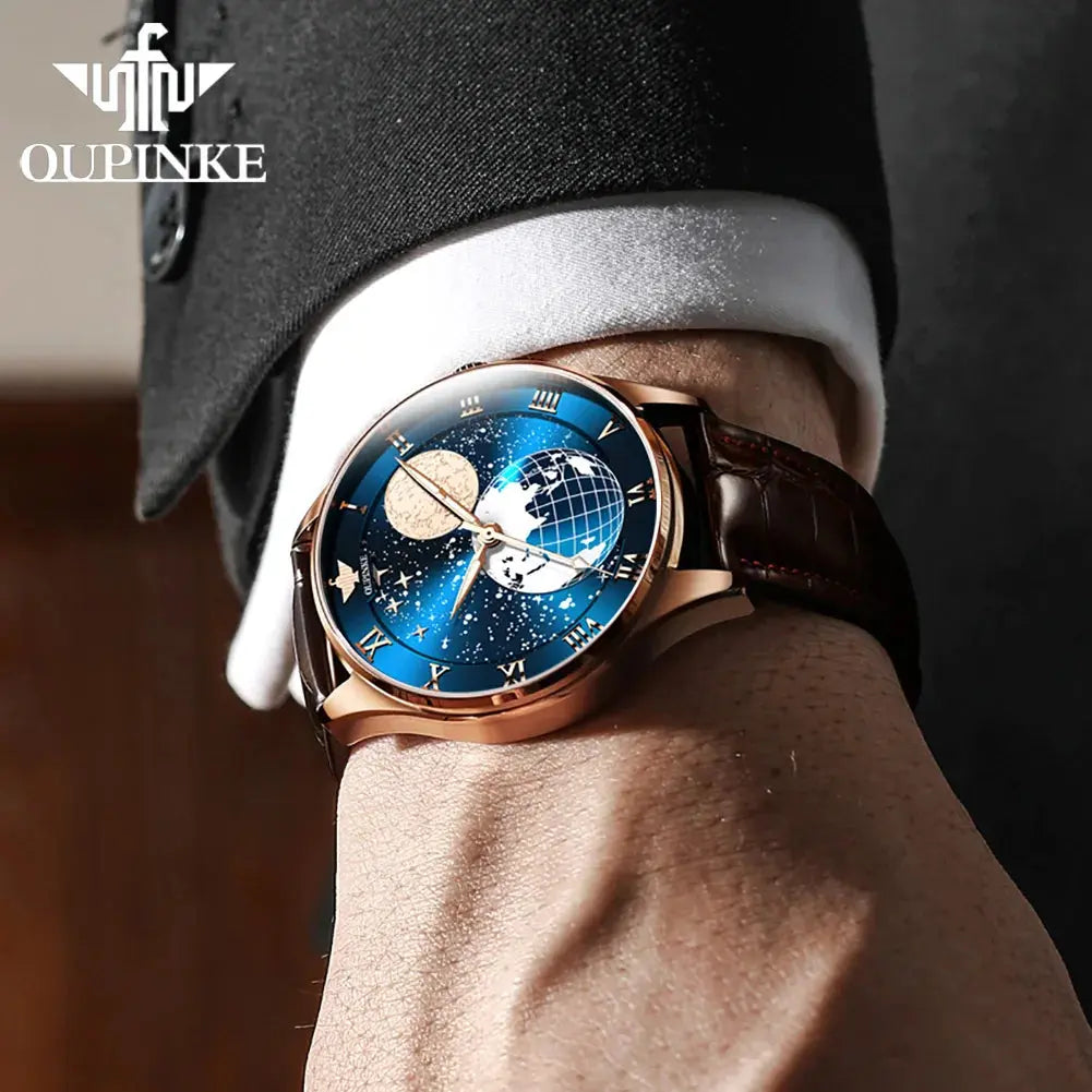 Moon Phase Starry Sky Japan Automatic Mechanical Wristwatch Inspirational Watches