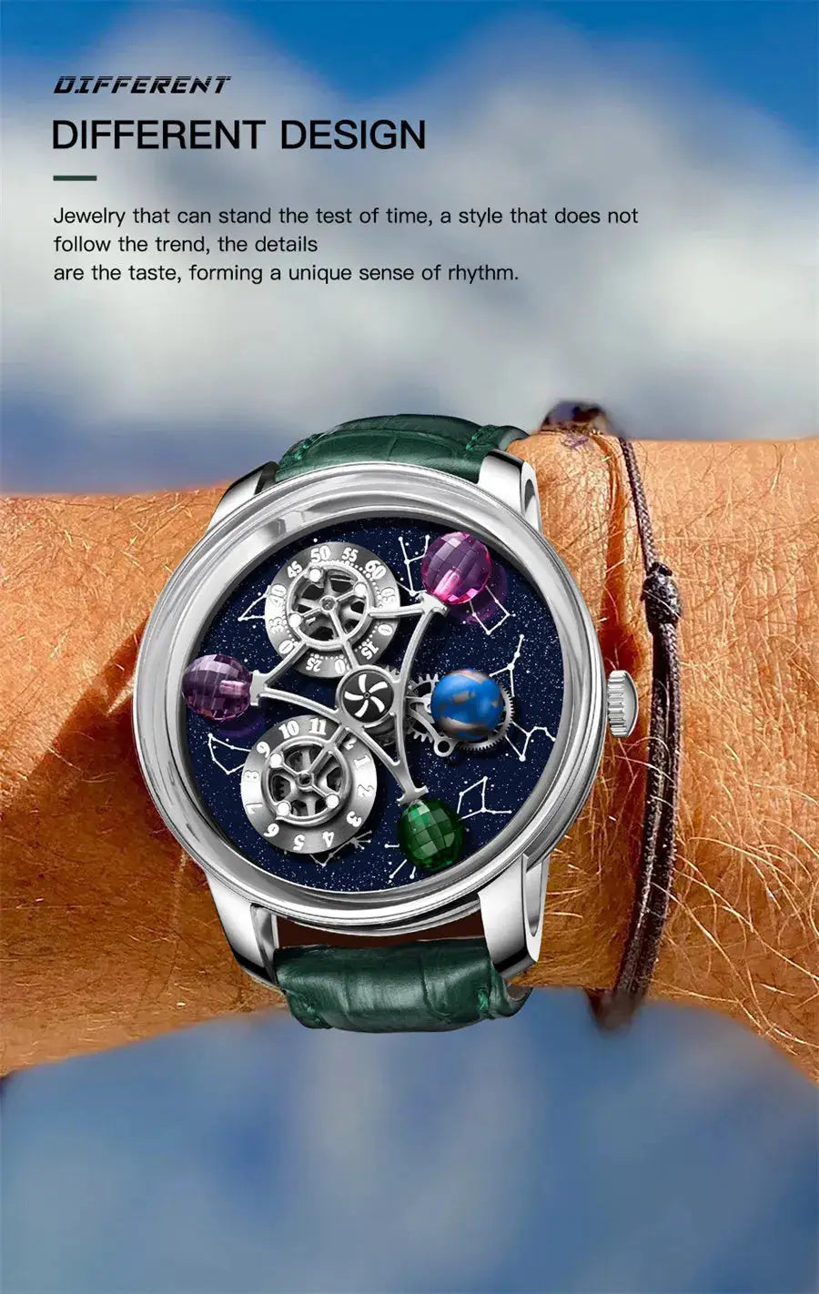PINDU Design Starry Twelve Constellations Mechanical Watch Sapphire Waterproof Men Mechanical Wristwatches Miyata 8215 Movement Inspirational Watches