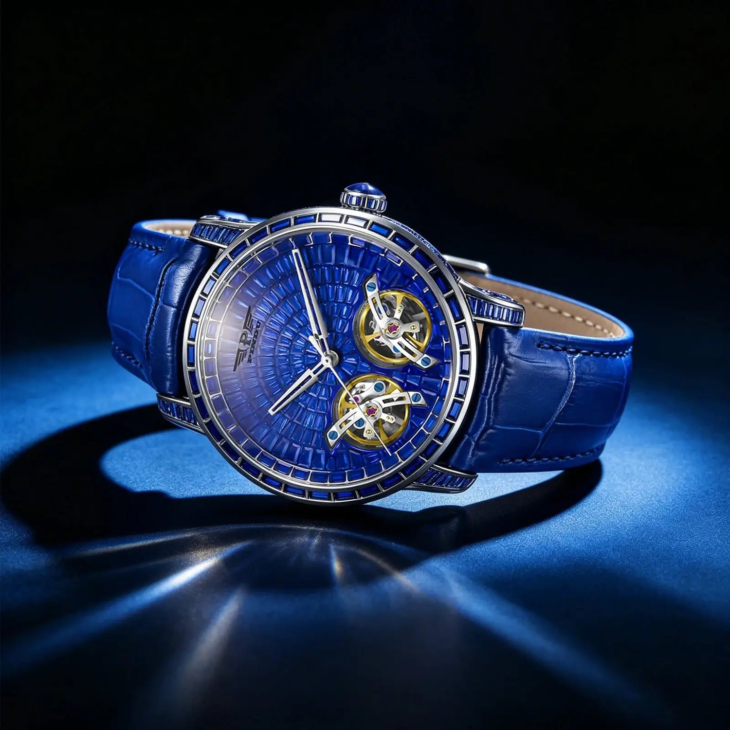 2026 PINDU Design New 46MM Diamond Mechanical Watch Men Top Luxury Double Flying Wheel Watch Sapphire Glass Waterproof Watch MEN Inspirational Watches