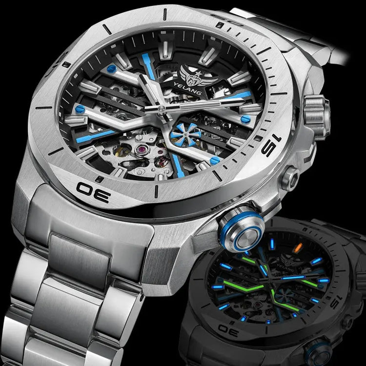 44mm Vintage Dial Luxury Sapphire Automatic Mechanical Waterproof Inspirational Watches