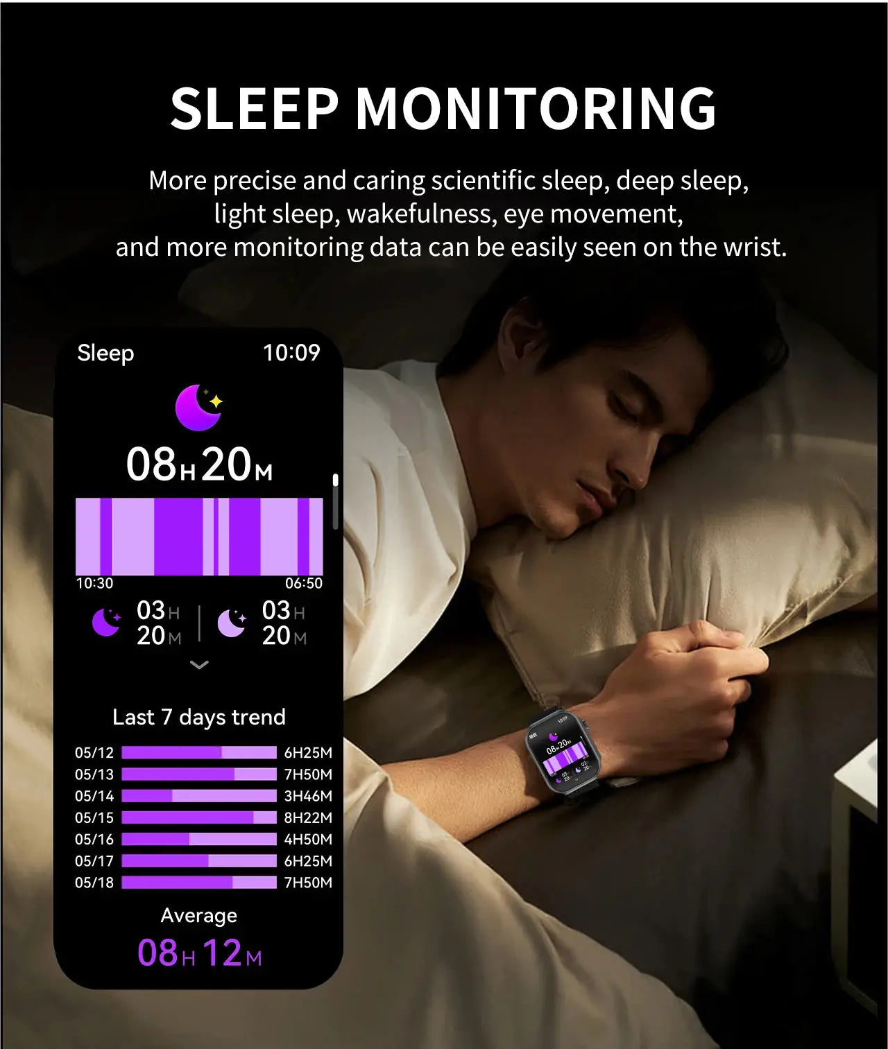 LIGE New 2.2-inch 3D Curved Screen Smart Watch With LED Light Thermometer Health Monitor Smartwatch BT Call Sports Fitness Watch Inspirational Watches