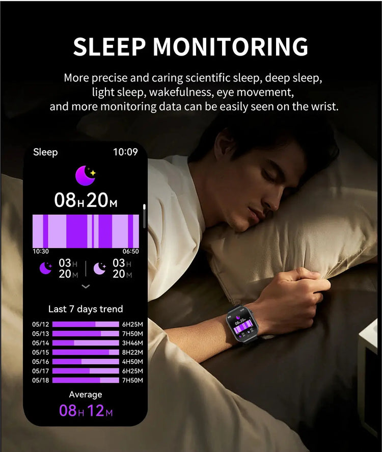 LIGE New 2.2-inch 3D Curved Screen Smart Watch With LED Light Thermometer Health Monitor Smartwatch BT Call Sports Fitness Watch Inspirational Watches