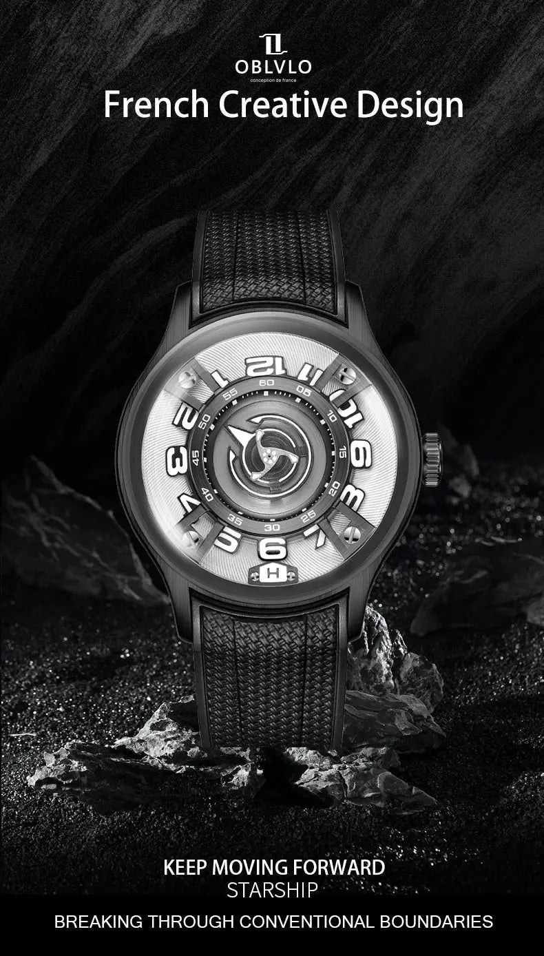 Curvature Engine Star Ship Automatic Super Luminous Blue Nightlight Automatic Inspirational Watches