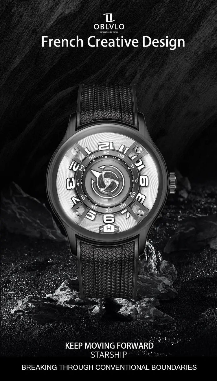 Curvature Engine Star Ship Automatic Super Luminous Blue Nightlight Automatic Inspirational Watches