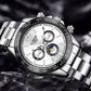 Automatic Watch with Ceramic Bezel Three Eyes Six Hands Waterproof Luminous - Inspirational Watches