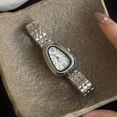 Brand Snake Head Dial Women Watch Luxury Ladies Quartz Watches Droplet Shaped Roman Numeral Steel Strap Wristwatches Gift Clock Inspirational Watches