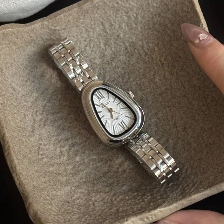 Brand Snake Head Dial Women Watch Luxury Ladies Quartz Watches Droplet Shaped Roman Numeral Steel Strap Wristwatches Gift Clock Inspirational Watches