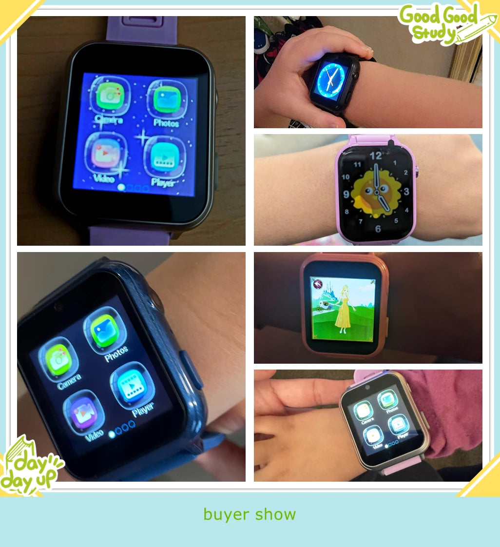 24 Games Kids Music Play Pedometer Tracker Time Display Video Audio Record Torch Smartwatch Inspirational Watches