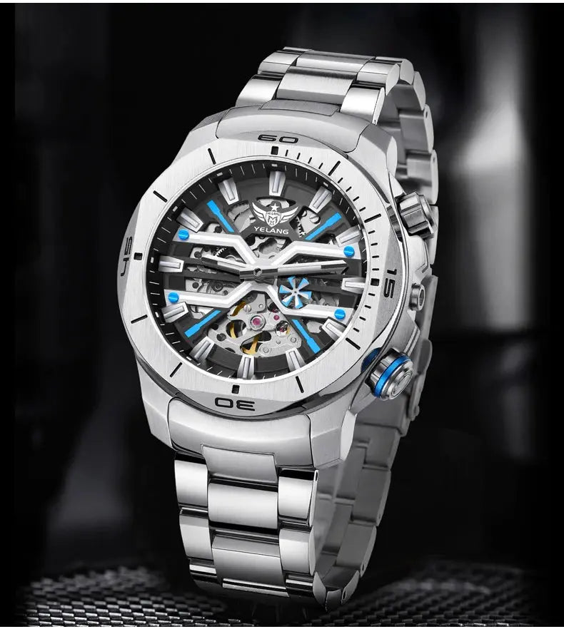 44mm Vintage Dial Luxury Sapphire Automatic Mechanical Waterproof Inspirational Watches