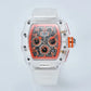 six-pin multi-functional running second engraving hollow quartz watch - Inspirational Watches