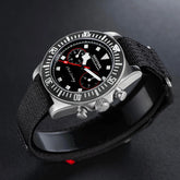 SEESTERN Chronograph Man of Watch Mechanical Tianjin ST1901 Movement Sapphire Wristwatches Nylon Sticker Strap Luminous Skeleton Inspirational Watches